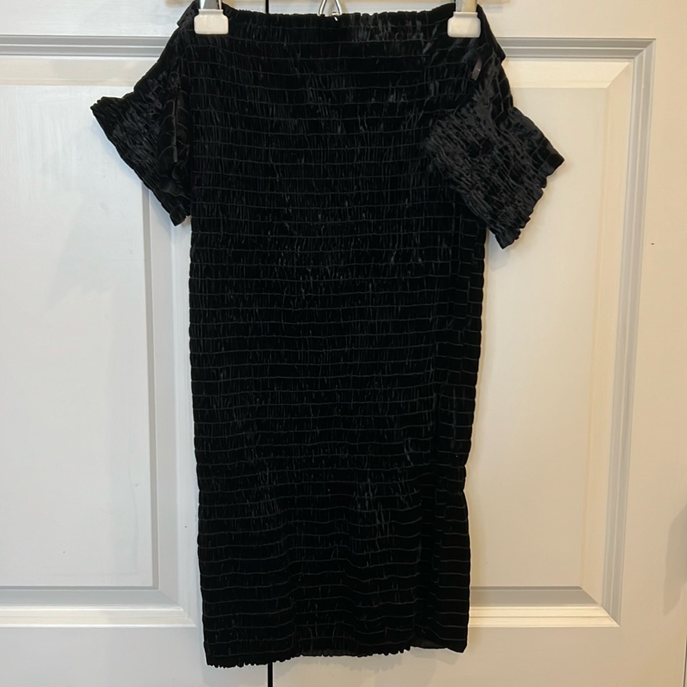 Vintage Gab and Kate Velvet Off-the-shoulder Mini Dress